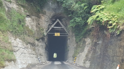 One Way Tunnel with dirt road along Forgotten World Highway